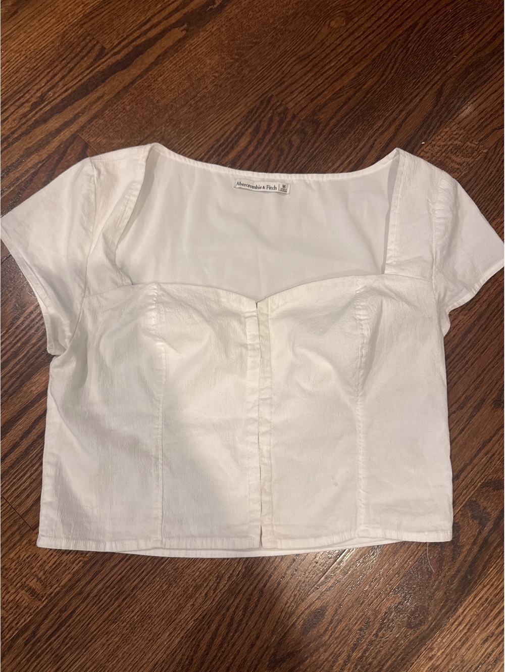 Abercrombie & Fitch White Short Sleeve Blouse size Medium
